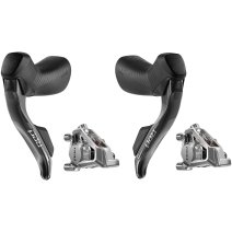 SRAM Juego de Maneta Freno/Cambio + Freno Disco Hidráulico RED AXS HRD | Flat Mount | 2x12 Velocidades | E1 - delantero izquierdo / trasero derecho - Oferta Especial